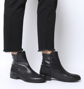 Office Ashby- Stretch Panel Flat Boot BLACK LEATHER