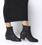 Office Advance- Block Heel Chelsea Boot BLACK LEATHER