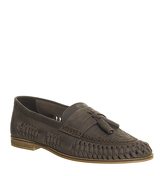 Office Finsbury Woven Tassle Loafer CHOCOLATE WASHED LEATHER