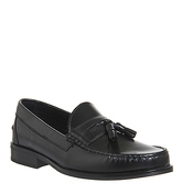 Ask the Missus Bonjourno Tassle Loafer BLACK LEATHER BLACK SOLE