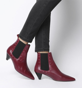 Office Arty - Cone Heel Chelsea Boot RED LEATHER