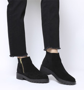 Office Alex- Cleated Side Zip BLACK SUEDE