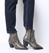 Office Ayla Western Block Heel Boots SNAKE LEATHER