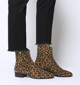 Office Adore- Side Zip Casual Boot LEOPARD FLOCKED SUEDE