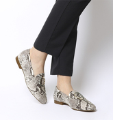 Office Fainthearted Ring Detail Loafer NATURAL SNAKE LEATHER W SNAKE RING