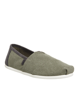 Toms Classic OLIVE WASHED CANVAS TRIM