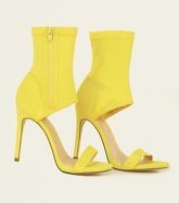 Yellow Scuba Ankle Strap Two Part Stiletto Sandals New Look