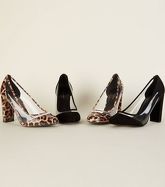 Stone Leopard Print Slim Heels New Look