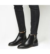 Office Abbie- Side Zip Boot BLACK WITH GOLD HARDWARE