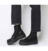 Office Atomize- Heavy Sole Lace Up Boot BLACK SNAKE