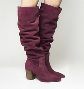 Office Kola- Slouch Suede Knee Boot OXBLOOD SUEDE