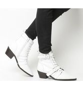 Office Ambassador- Lace Up Boot OFF WHITE LEATHER