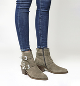 Office Alpha- Studded Western TAUPE SUEDE STUDDED