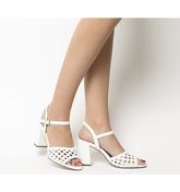 Office Maisy Woven Block Heel WHITE