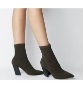 Office Aniseed- Angled Heel Sock Boot KHAKI KNIT