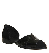 Office Lolly Two Part Point BLACK PATENT BLACK SUEDE