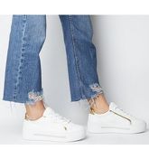 Office Frills- Flatform Lace Up WHITE WITH GOLD