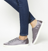 Office Penelope Lace Up Trainer GREY SATIN