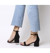 Office Finley Block Heel Sandal BLACK NUBUCK STUDDED RAND