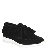 Oki Kutsu Uno Fringe Sneaker BLACK SUEDE