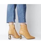Office Attention- High Feature Heel Boot CAMEL LEATHER FEATURE HEEL