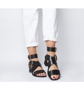 Office Stormy- Double Buckle Sandal BLACK LEATHER