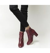 Office Applause- Block Heel Boot RED LEATHER