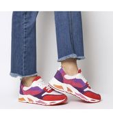 Office Fuller Lace Up Trainer PINK  PURPLE  ORANGE LEATHER