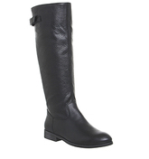 Office Kinetic  Casual Strap Detail Knee Boots BLACK LEATHER