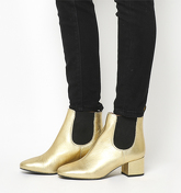 Office Love Bug Block Heel Chelsea Boots GOLD LEATHER