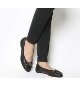 Office Flo Chain Trim Square Ballet BLACK LEATHER