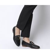 Office Fainthearted Ring Detail Loafer BLACK LEATHER W TORTOISE SHELL