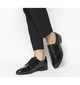 Office Franco Chain Heel Lace Up BLACK CROC LEATHER  GUNMETAL CHAIN