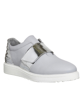 Oki Kutsu Tsubaki Metallic Strap Sneaker GREY SILVER LEATHER