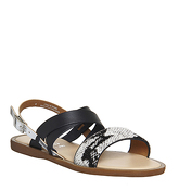 Office Bali Strappy Sandal BLACK WHITE SNAKE COW HAIR