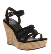 UGG Callia Wedge Sandal BLACK SUEDE