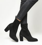 Office Love Heart Cleated High Cut Boots BLACK