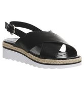 Office Saturn Cross Strap Espadrille Sandals BLACK