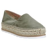 Gaimo for OFFICE Silencio Wedge Espadrille KHAKI SUEDE