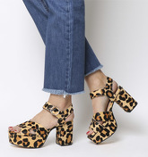 Office Macaroni Heavy Chunky Platform LEOPARD PONY EFFECT