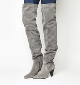 Office Kone Slouch Over the Knee Boots GREY SUEDE