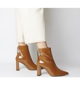 Office Alpha- Pointed Back Zip Boot TOFFEE PATENT LEATHER