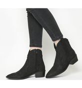 Office Aztec- Embroidered Western BLACK SUEDE