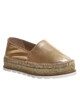 Gaimo for OFFICE Silencio Wedge Espadrille ROSE GOLD LEATHER