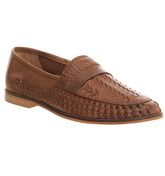 Office Bow Weave Slip On TAN WASHED LEATHER