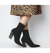 Office Aniseed- Angled Heel Sock Boot BLACK KNIT