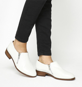 Office Lex Side Zip Flat OFF WHITE LEATHER