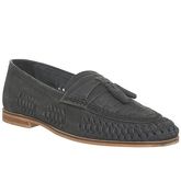 Office Finsbury Woven Tassle Loafer BLACK WASHED LEATHER