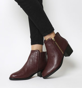 Ted Baker Jyion Zip Boots DARK RED LEATHER