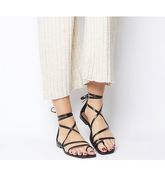 Office Seaweed- Strappy Toe Loop Sandal BLACK LEATHER